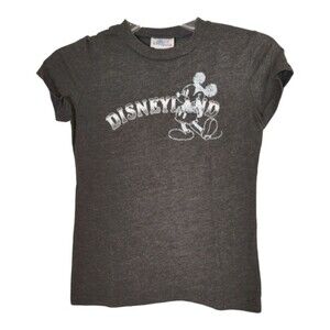 Disneyland resort Vintage look dark gray t-shirt with "Mickey" embroidery